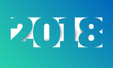 Tebrik kartı tasarım şablonu ile 2018 yeni yıl için Modern metin