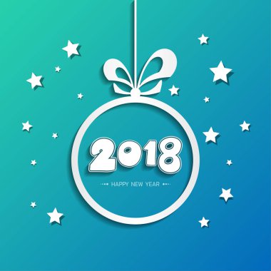 Tebrik kartı tasarım şablonu ile 2018 yeni yıl için Modern metin