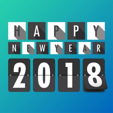 Tebrik kartı tasarım şablonu ile 2018 yeni yıl için Modern metin