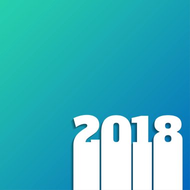 Tebrik kartı tasarım şablonu ile 2018 yeni yıl için Modern metin