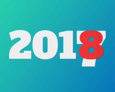 Tebrik kartı tasarım şablonu ile 2018 yeni yıl için Modern metin