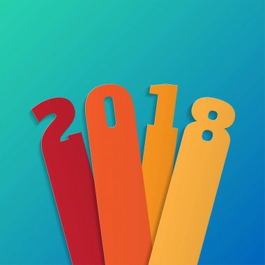 Tebrik kartı tasarım şablonu ile 2018 yeni yıl için Modern metin