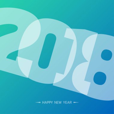 Tebrik kartı tasarım şablonu ile 2018 yeni yıl için Modern metin
