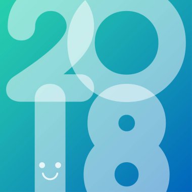 Tebrik kartı tasarım şablonu ile 2018 yeni yıl için Modern metin