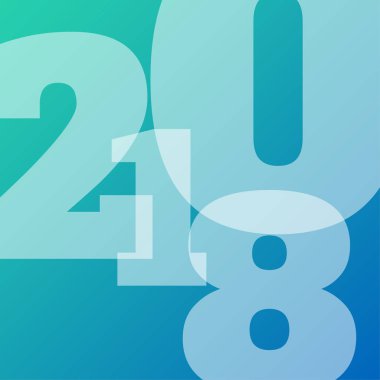 Tebrik kartı tasarım şablonu ile 2018 yeni yıl için Modern metin