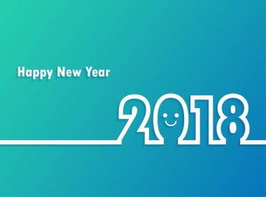 Tebrik kartı tasarım şablonu ile 2018 yeni yıl için Modern metin