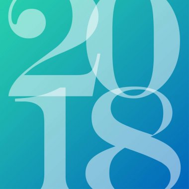 Tebrik kartı tasarım şablonu ile 2018 yeni yıl için Modern metin