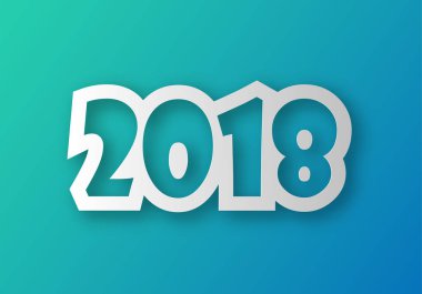 Tebrik kartı tasarım şablonu ile 2018 yeni yıl için Modern metin