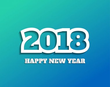 Tebrik kartı tasarım şablonu ile 2018 yeni yıl için Modern metin