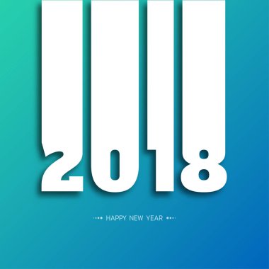 Tebrik kartı tasarım şablonu ile 2018 yeni yıl için Modern metin