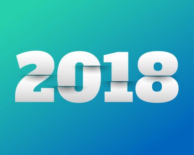 Tebrik kartı tasarım şablonu ile 2018 yeni yıl için Modern metin