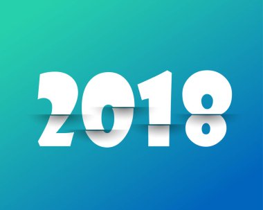 Tebrik kartı tasarım şablonu ile 2018 yeni yıl için Modern metin