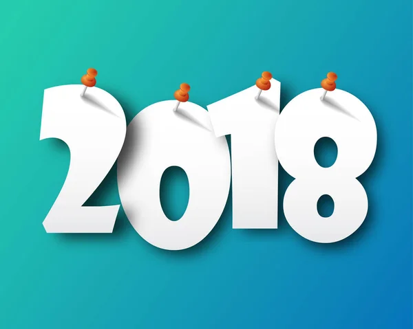 Πρότυπο Σχεδίασης Ευχετήρια Κάρτα Σύγχρονο Κείμενο Για Νέο Έτος 2018 — Διανυσματικό Αρχείο