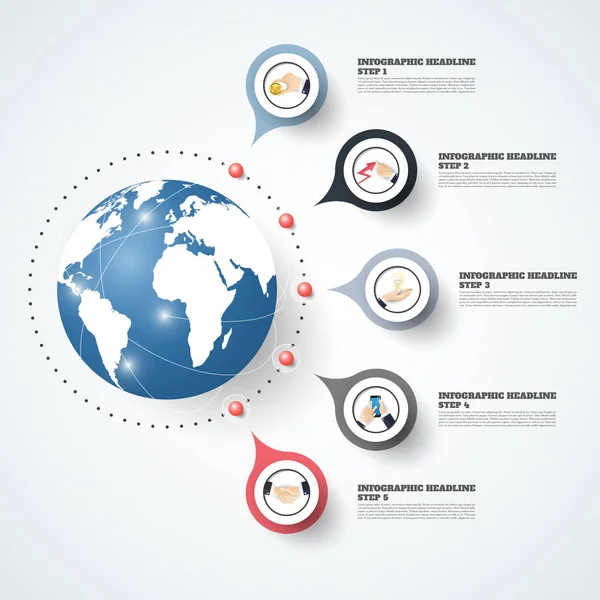 Soyut infographics seçenekleri şablon sayısı. Vektör illustrati