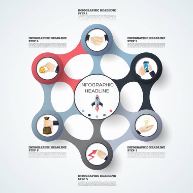 Soyut infographics seçenekleri şablon sayısı. Vektör illustrati