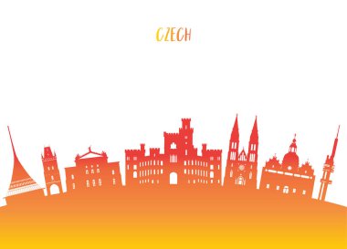 Çek Simgesel Yapı küresel seyahat ve yolculuk kağıt arka plan.