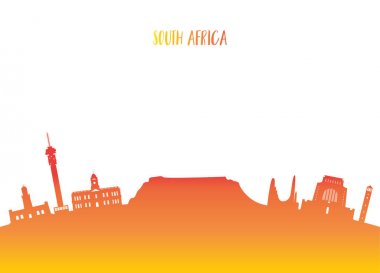 Güney Afrika Simgesel Yapı küresel seyahat ve yolculuk kağıt arka plan