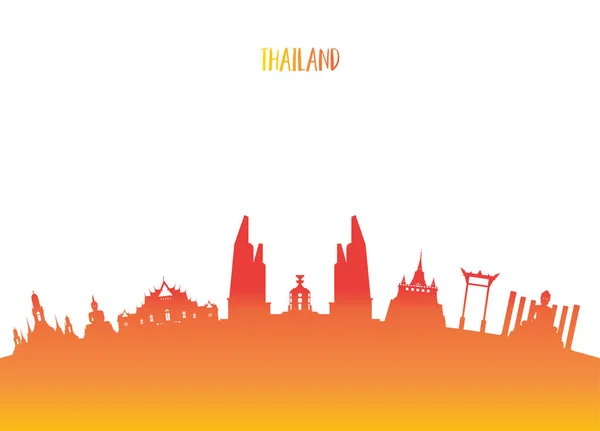 タイ ランドマーク世界的な旅行および旅行の用紙の背景。Ve — ストックベクタ