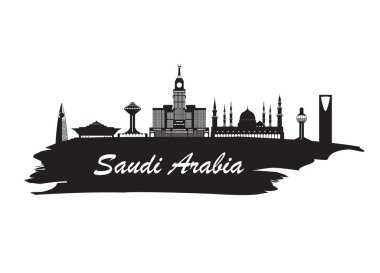 Suudi Arabistan Simgesel Yapı küresel seyahat ve yolculuk kağıt arka plan