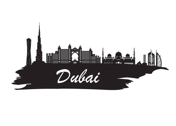 Dubai Landmark Global Travel And Journey fondo de papel. Vecto. — Vector de stock