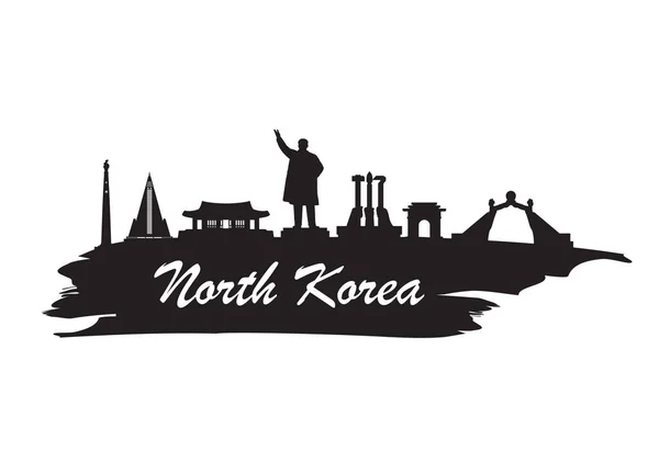 Corea del Norte Landmark Global Travel And Journey paper background . — Archivo Imágenes Vectoriales