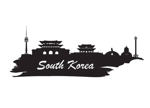 韩国标志性全球旅行，旅程论文的背景. — 图库矢量图片