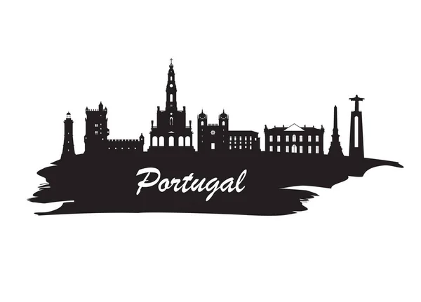 Portugal Landmark wereldwijde reizen en reis papier achtergrond. Ve — Stockvector