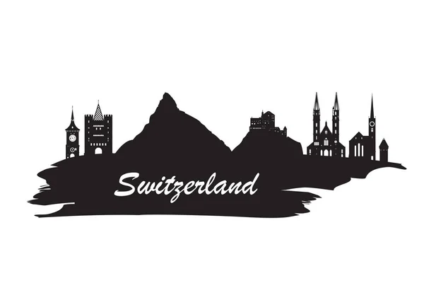 Швейцария Ориентир глобального путешествия и путешествия бумажный фон . — стоковый вектор