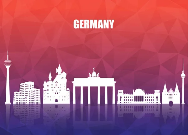 Alemania Landmark Global Travel And Journey fondo de papel. Vec — Vector de stock
