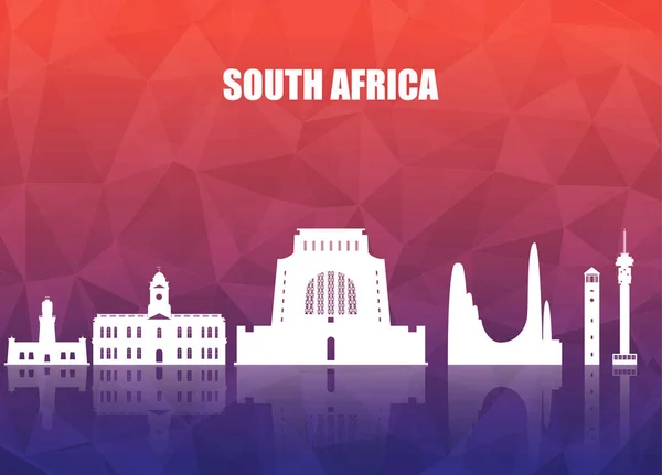 Zuid-Afrika Landmark wereldwijde reizen en reis paper achtergrond — Stockvector
