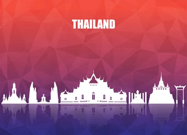 Tailandia Landmark Global Travel And Journey fondo de papel. Ve. — Vector de stock