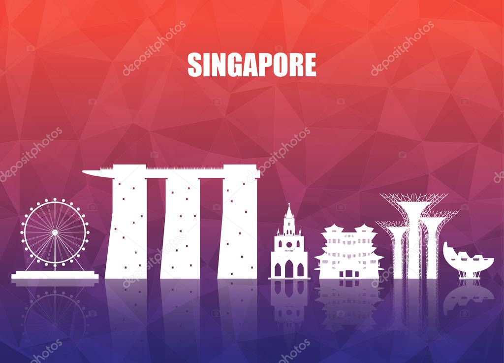 singapore Landmark Global Travel And Journey paper background. V