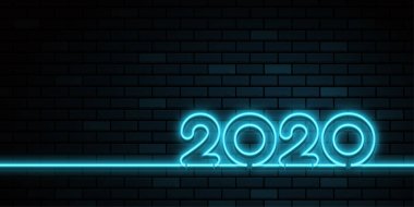 Yeni yılın kutlu olsun 2020 logo metin tasarımı. İş Planlayıcısının Kapağı 