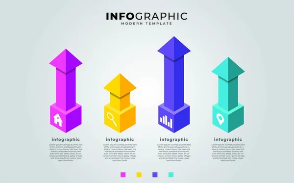 Element Infograficzny Ikonami Opcjami Lub Krokami — Wektor stockowy