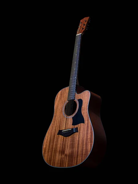 黒を基調としたアコースティックギター — ストック写真