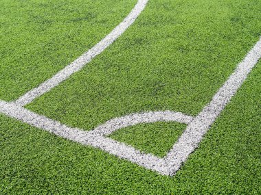Futbol sahası, köşe yan, yapılan sentetik çim, seçici fo