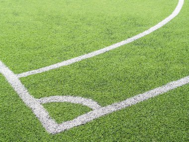 Futbol sahası, köşe yan, yapılan sentetik çim, seçici fo