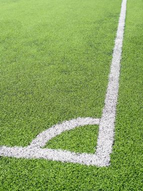 Futbol sahası, köşe yan, yapılan sentetik çim, seçici fo