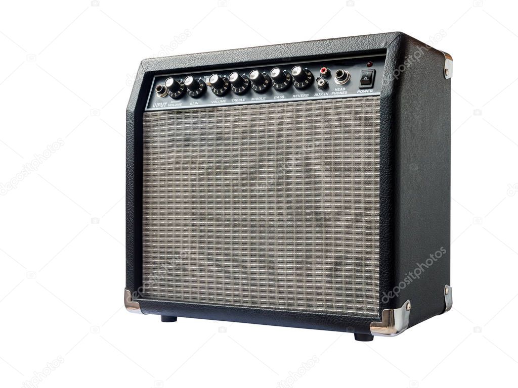 guitar amplifier isolated on white background