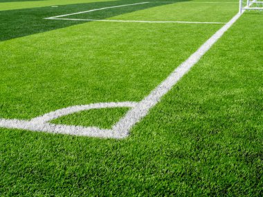 Futbol sahası, köşe yan, yapılan sentetik çim, seçici fo
