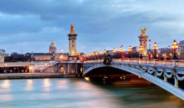 Paris köprü Alexandre 3, III ve Seine Nehri