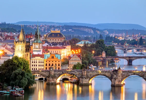Praga nocą — Zdjęcie stockowe