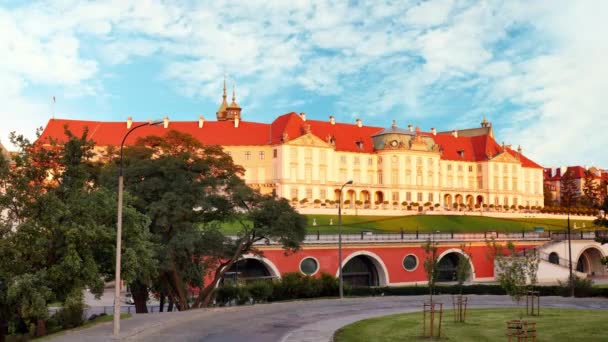 Warsaw - Королевский замок, Польша, Истечение времени — стоковое видео