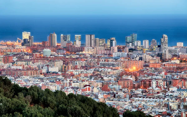 Barcelona city at night, Spain. — Stock Photo, Image