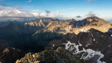 Tatra mountain zaman atlamalı 4k ayında en yüksek Rysy video