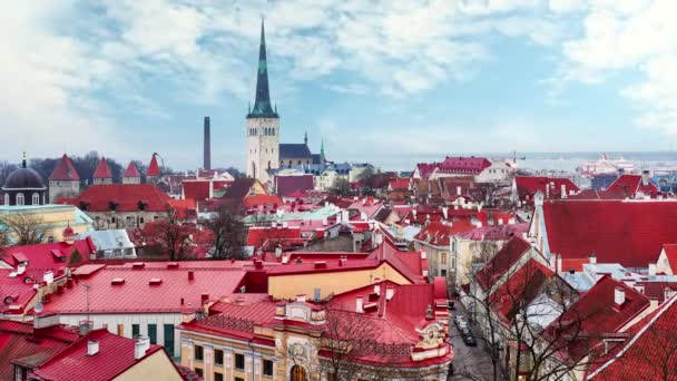 Tallinn, estland altstadt - zeitraffer am tag — Stockvideo