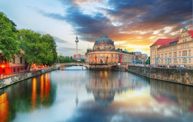 Berlin, Germany at sunrise clipart