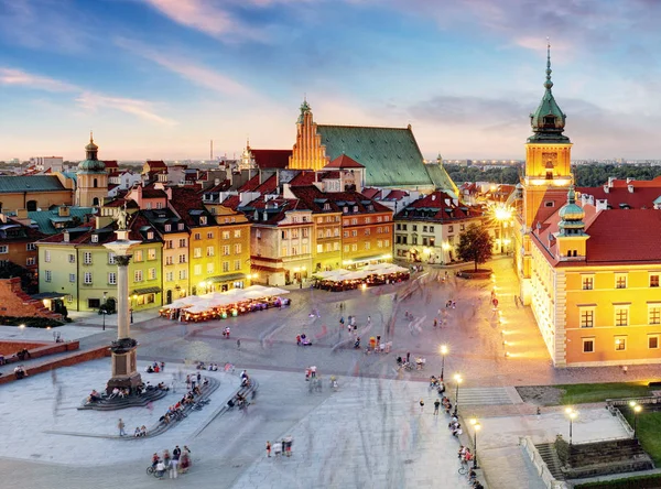 Varšava, staré město Varšava, Polsko při západu slunce. — Stock fotografie