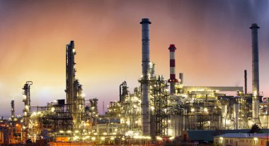 Sanayi, petrol Petrokimya tesisi de günbatımı