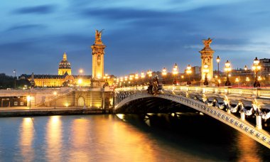 Paris köprü Alexandre 3, III ve Seine Nehri